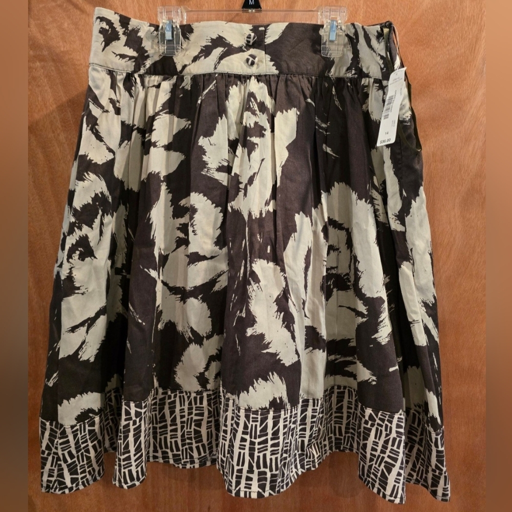 St John's Bay Brown and Cream Floral Skirt